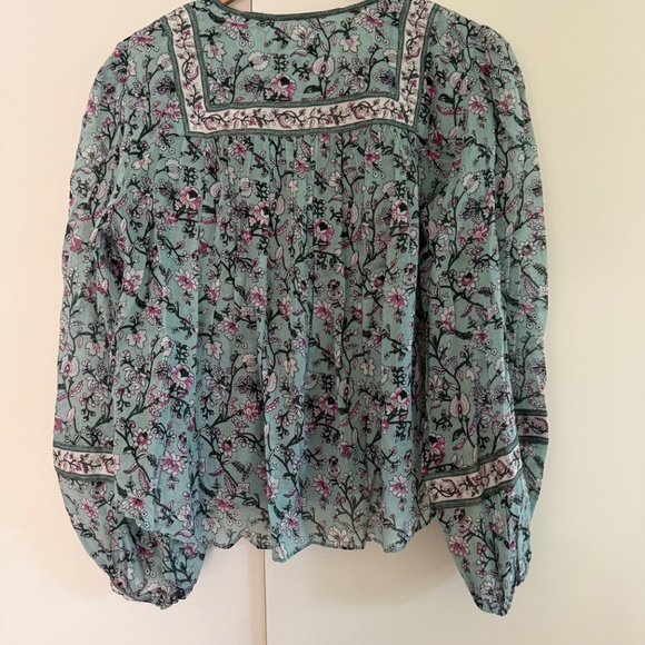 ISABLE MARANT GAYLE FLORAL PRINT TIE-NECK BLOUSE IN GRÜN - size 36 (US 4/6) - Picture 12 of 13